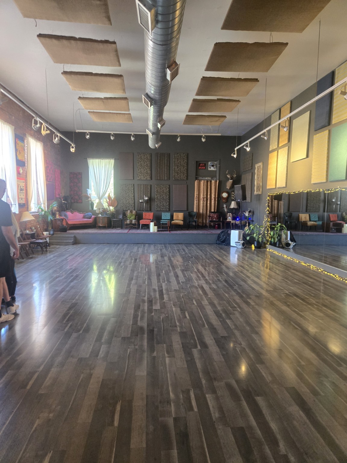 The spacious private Studio G training floor on James Street North